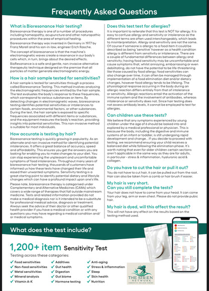 Bio resonance Hair Strand Test
