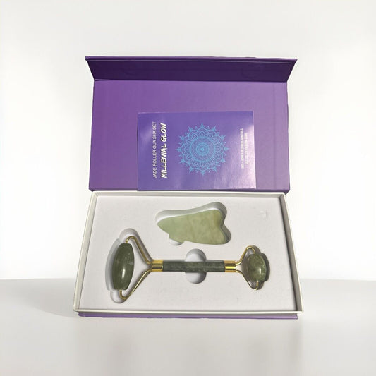 Jade Gua Sha & Roller Set